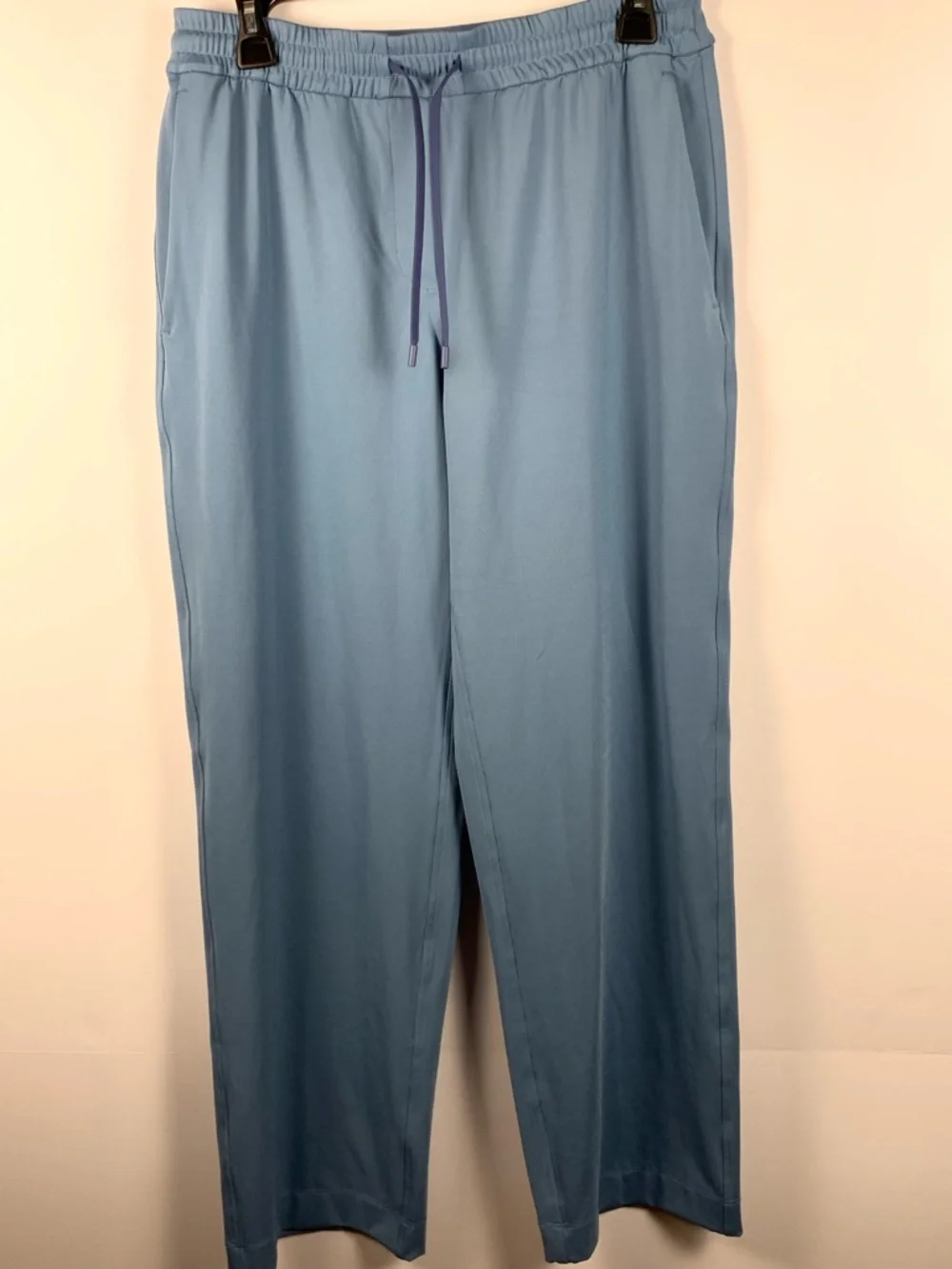 Lululemon Wide Leg Pants Womens S Blue Luxtreme Drawstring Pull On Pockets